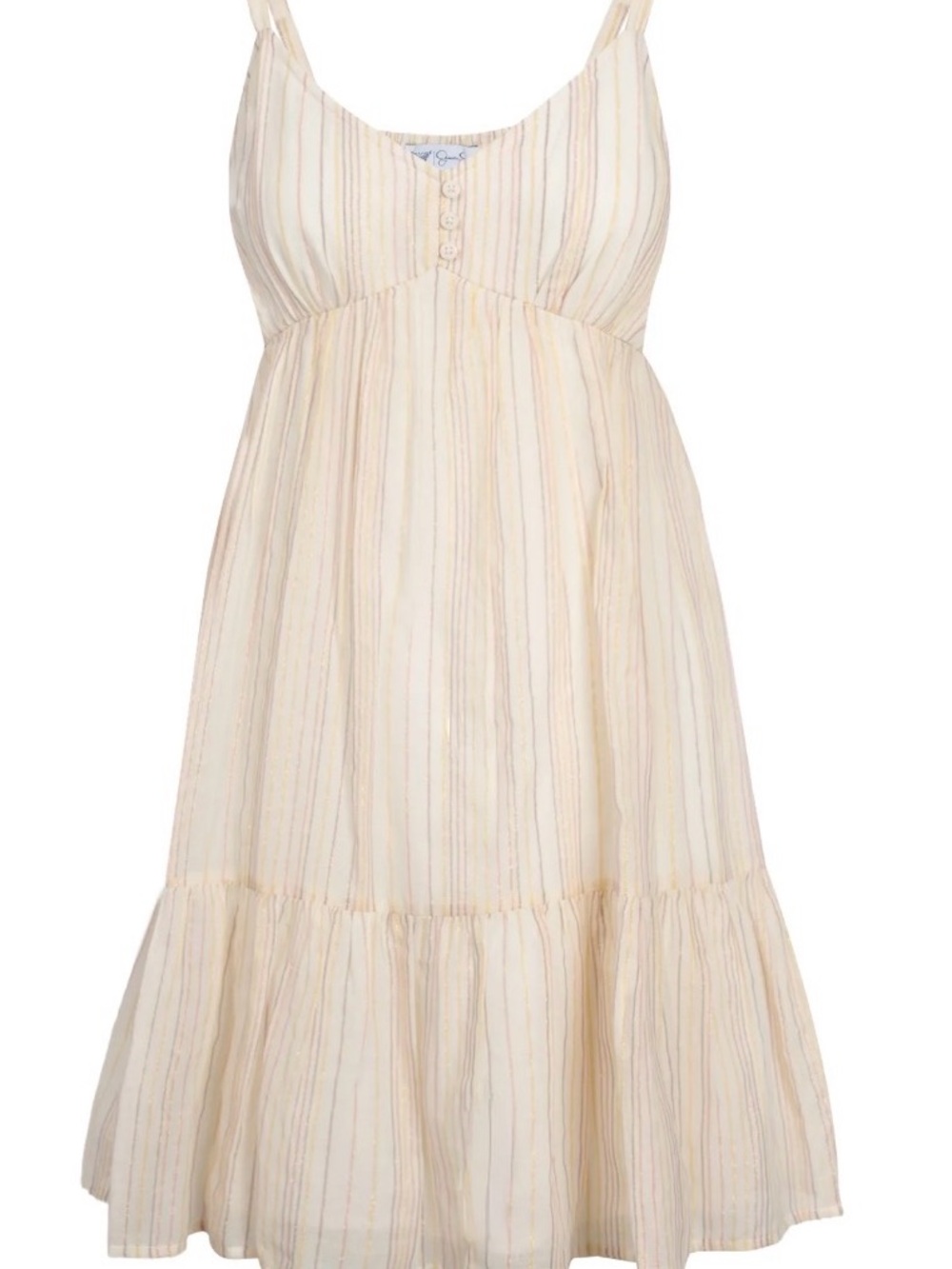 Jessica Simpson Cream Dress with Pink and Gold Stripe Accents
